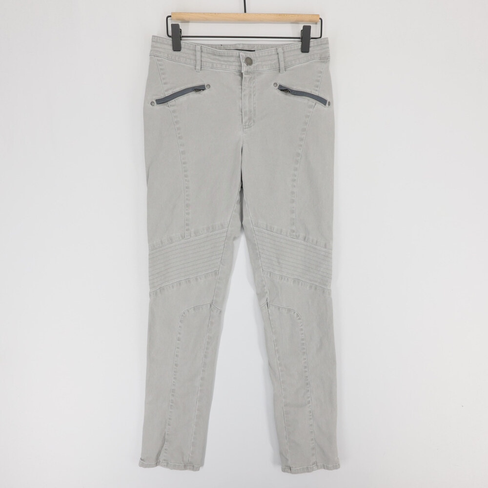 Peruvian Connection Motorcycle Pants Womens 6 Gray Moto Zip Ankle Stretch